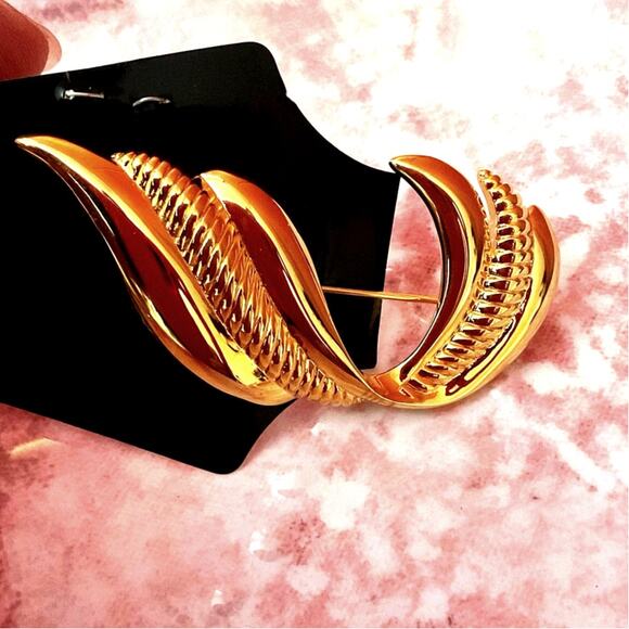 Vintage NAPIER Gold Brooch 80’s - Picture 6 of 8